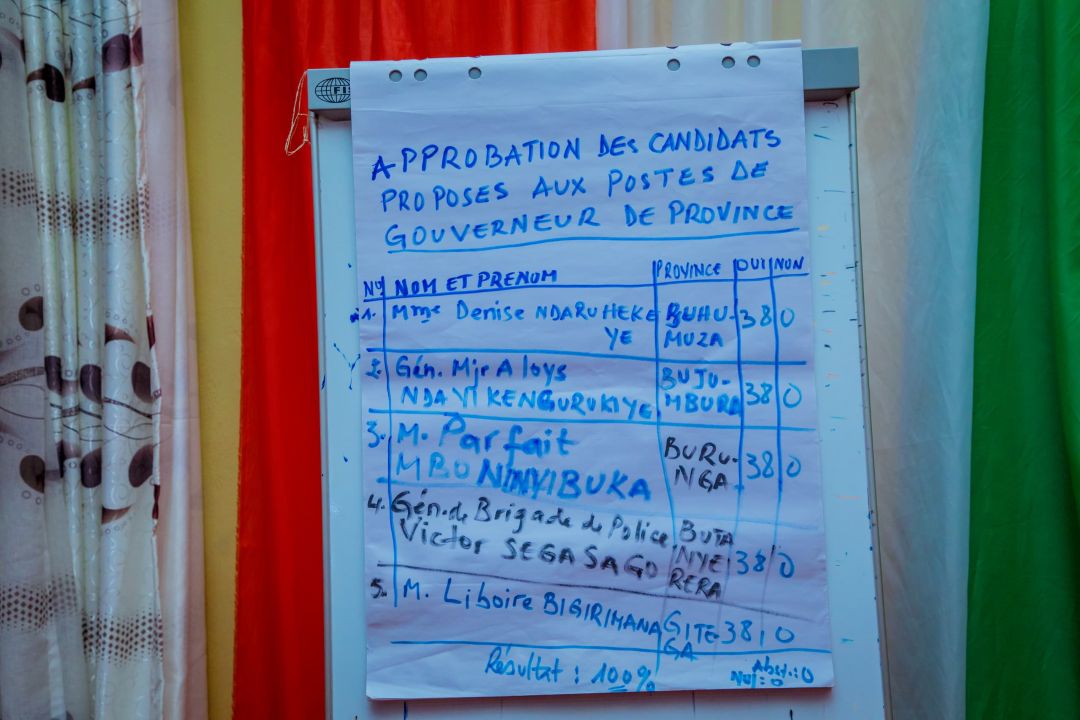 Approbation des candidats aux postes de Gouverneur de province
